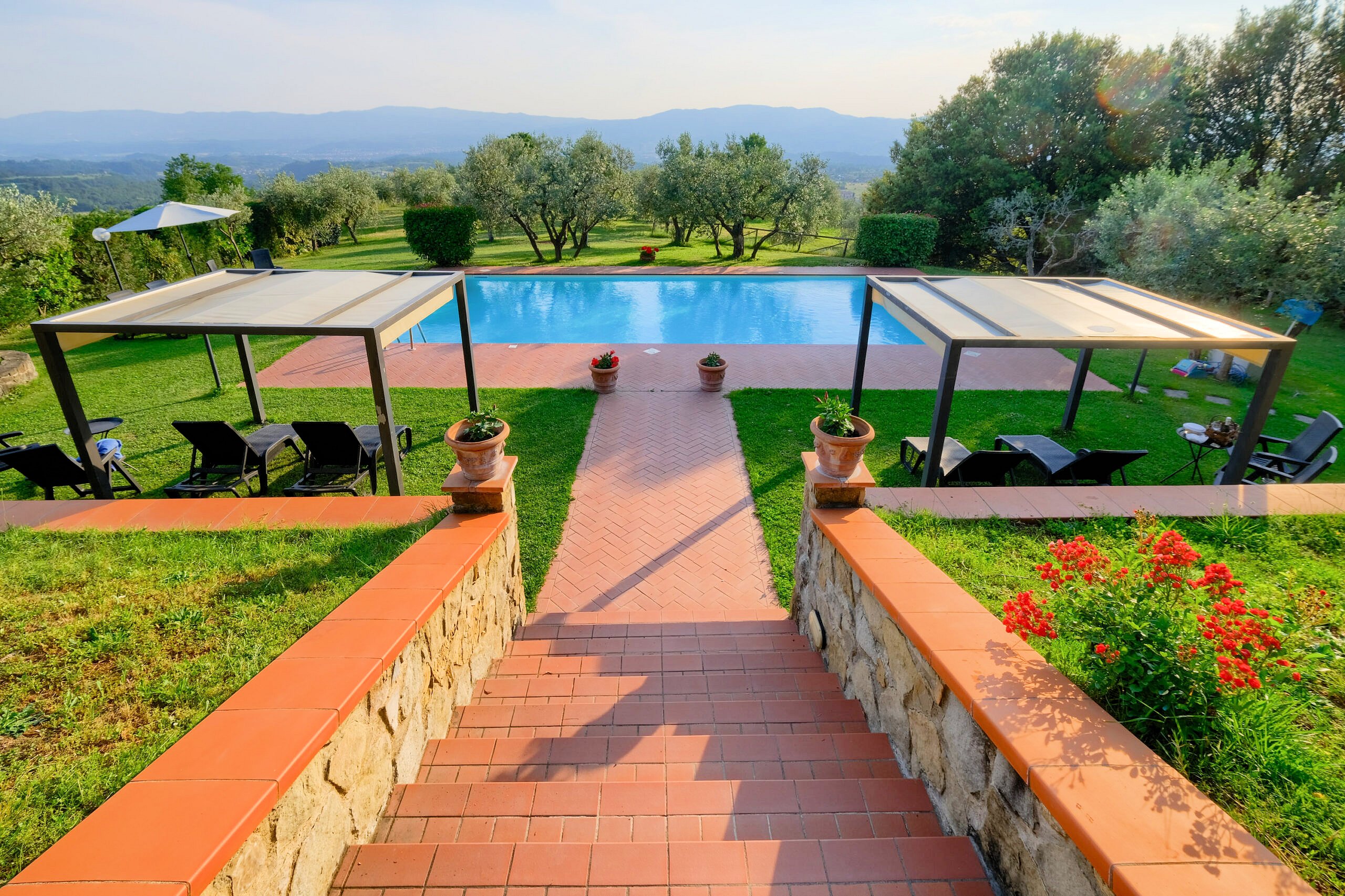 Tuscan style farmhouse with swimming pool park and outbuilding in the panoramic Reggello area