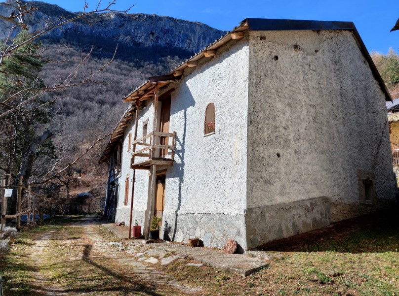 Typical mountain farmhouse with large land