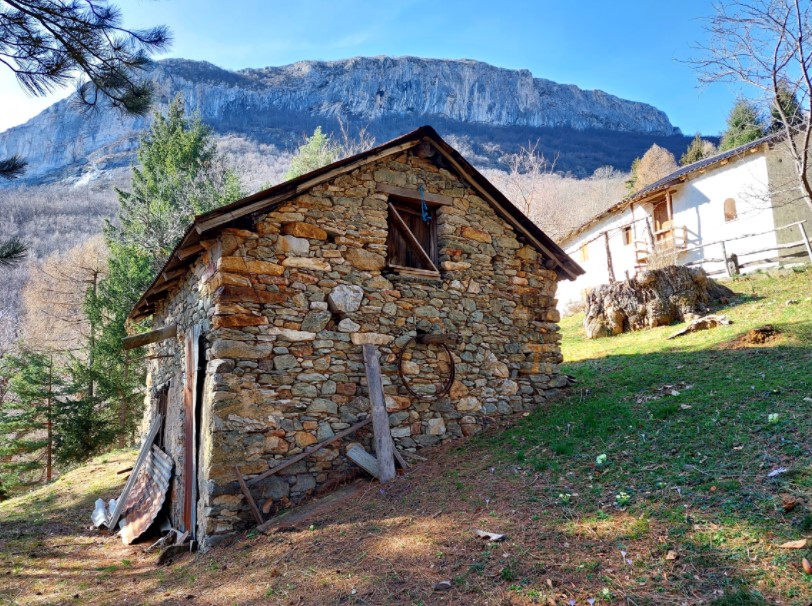 Typical mountain farmhouse with large land