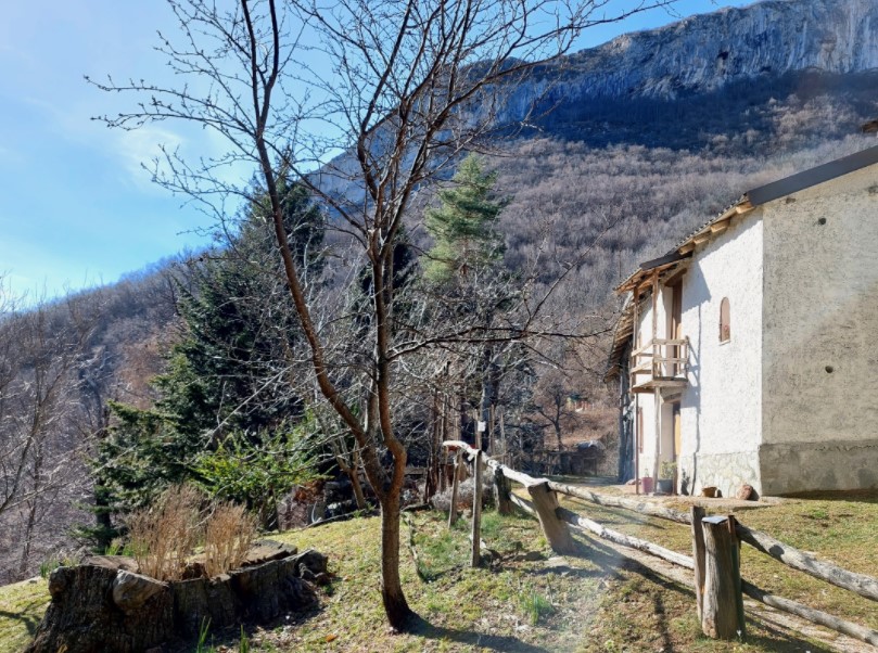 Typical mountain farmhouse with large land