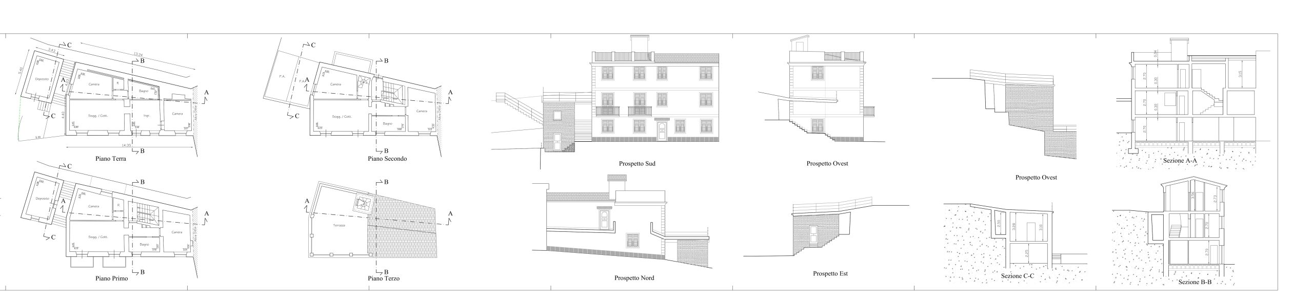 Rustic house with approved renovation project into three apartments in Cogorno, Lavagna