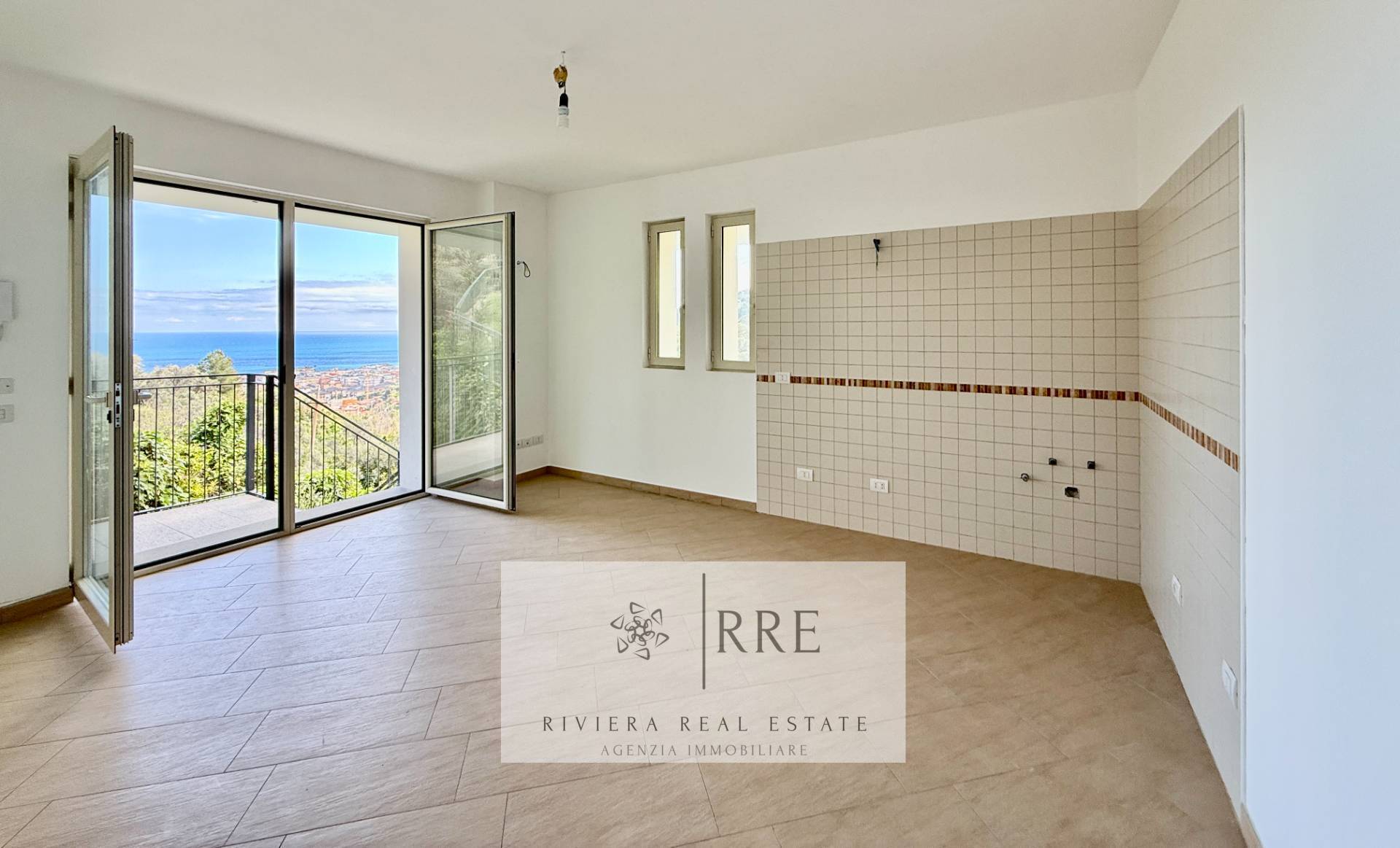 Newly built two-room apartment with sea view for sale in Alassio