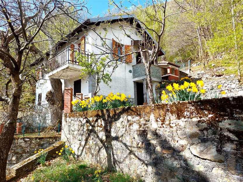 Detached villa with surrounding land.
