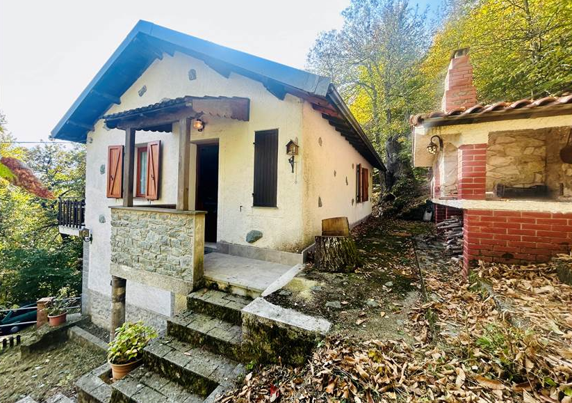 Detached villa with surrounding land.