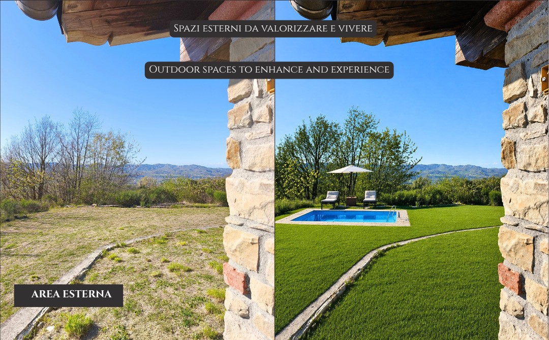 Panoramic Villa in Monferrato with Over 2 Hectares of Private Land – Rare Opportunity to Complete and Customize