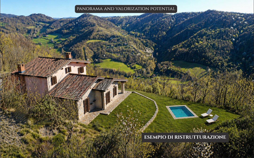 Panoramic Villa in Monferrato with Over 2 Hectares of Private Land – Rare Opportunity to Complete and Customize