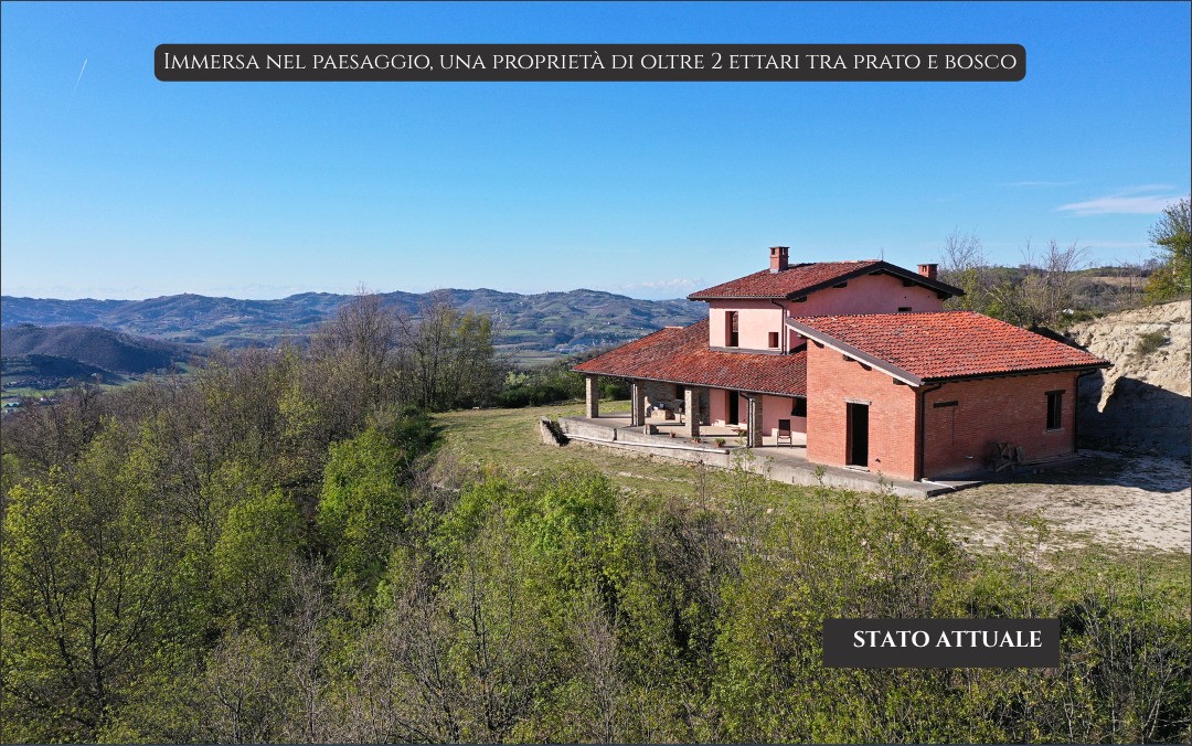 Panoramic Villa in Monferrato with Over 2 Hectares of Private Land – Rare Opportunity to Complete and Customize
