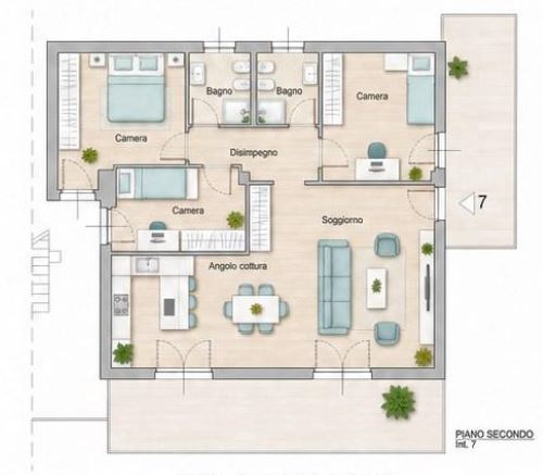 Apartment of 136 sqm with seaview with garden and terrace for sale in Chiavari in the Liguria region, Italy