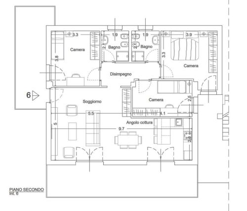 Apartment of 136 sqm with seaview with garden and terrace for sale in Chiavari in the Liguria region, Italy