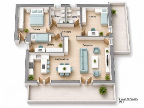 Apartment of 136 sqm with seaview with garden and terrace for sale in Chiavari in the Liguria region, Italy