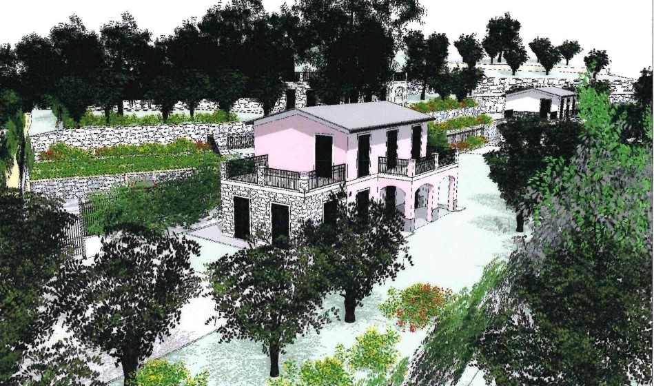 Villa  with seaview with pool and garden for sale in Chiavari in the Liguria region, Italy.