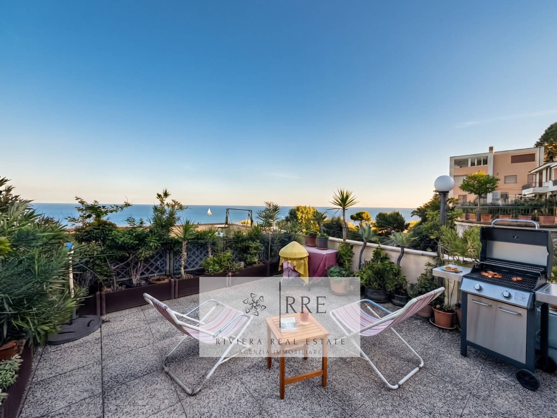 Charming two-room flat with seand an exclusive 50m² sun terrace ina views  Cervo, Liguria, Italy