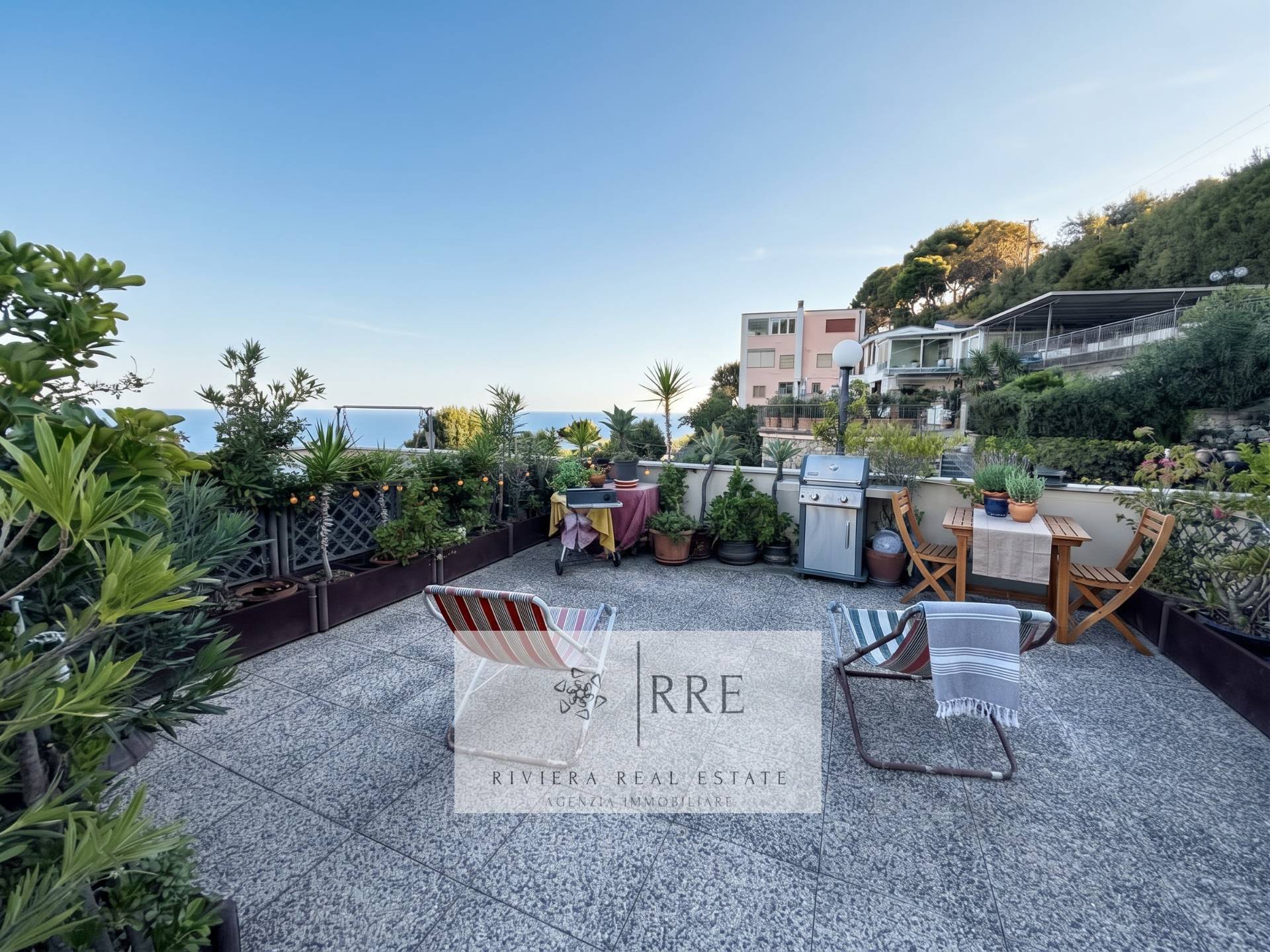 Charming two-room flat with seand an exclusive 50m² sun terrace ina views  Cervo, Liguria, Italy
