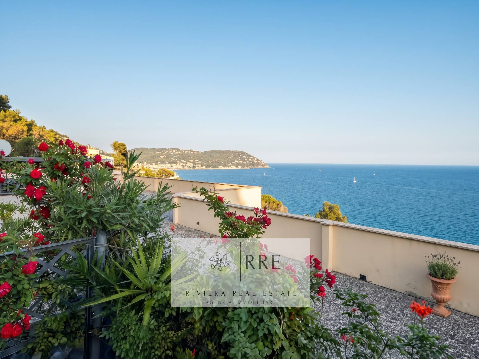 Charming two-room flat with seand an exclusive 50m² sun terrace ina views  Cervo, Liguria, Italy