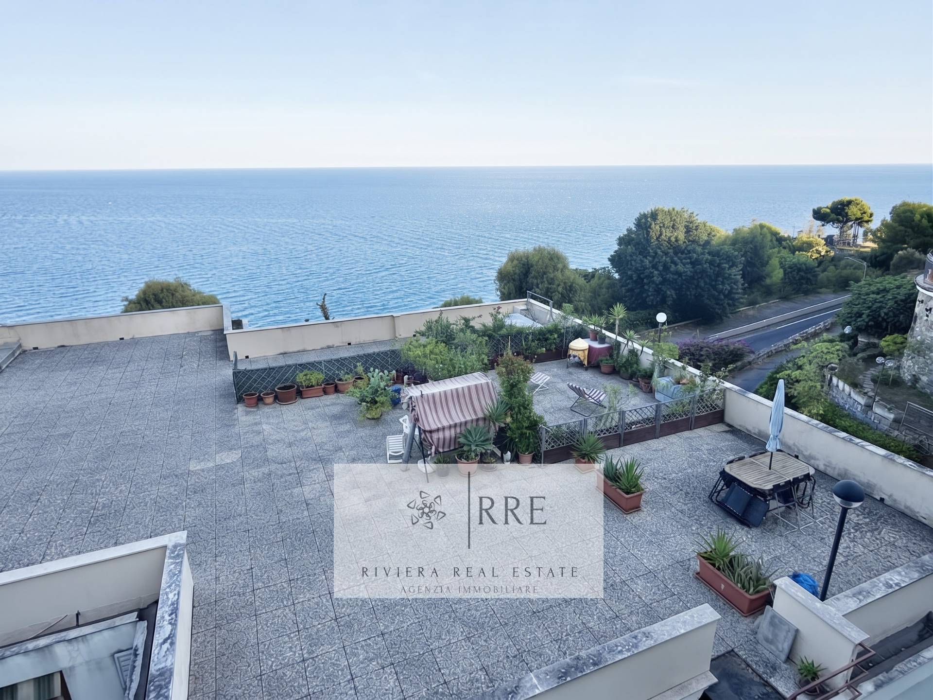Charming two-room flat with seand an exclusive 50m² sun terrace ina views  Cervo, Liguria, Italy